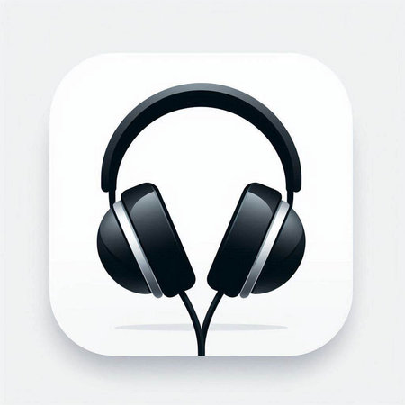 Headphones icon on white background. Vector illustration. Eps 10.のイラスト素材