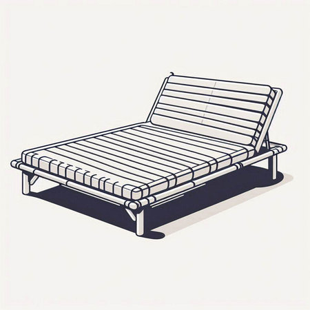Illustration of a wooden deck chair isolated on a white background.
