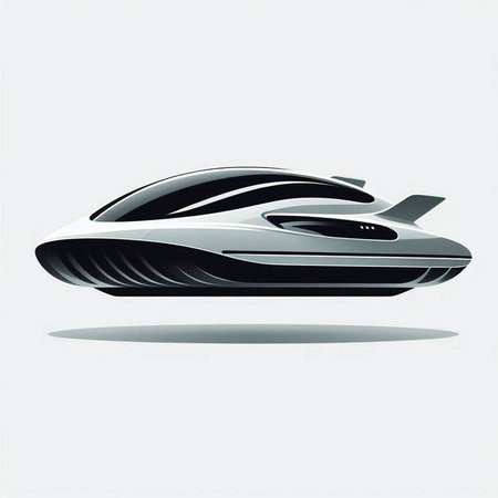 Speedboat isolated on a white background. Vector illustration. Eps 10.