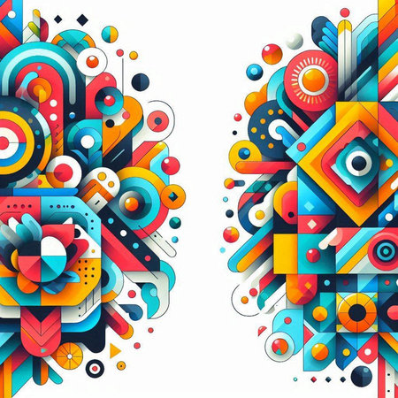 Abstract colorful background with geometric elements. Vector illustration. Eps 10.