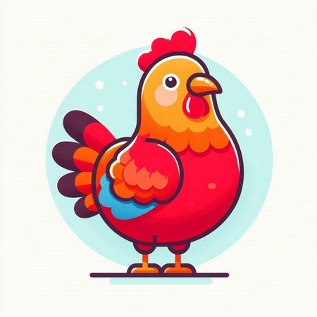 Cute cartoon rooster. Vector illustration for your graphic design.