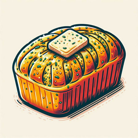 Hand drawn vector illustration of a loaf of bread. Vintage style.
