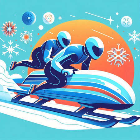 Winter sports. Snowboarder on the snow. Vector illustration.
