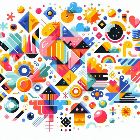 Abstract colorful background with geometric elements. Vector illustration. Eps 10.