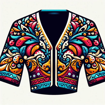 Tribal ethnic patterned jacket. Hand drawn illustration for your design