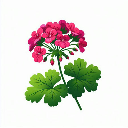 Geranium isolated on white background. Vector illustration. Eps 10.