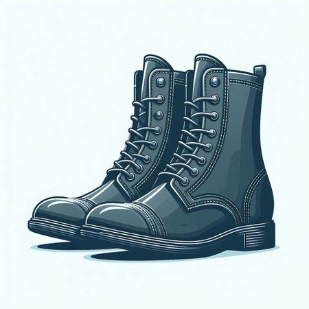 Vector illustration of a pair of black boots isolated on white background.