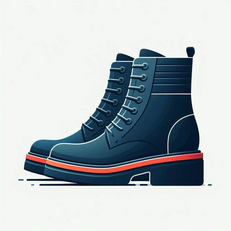 Vector illustration of a pair of black boots on a white background.