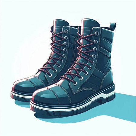 Hiking boots on a white background. 3d render illustration.