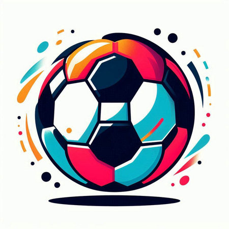 Soccer ball with colorful abstract background. Vector illustration. Eps 10.のイラスト素材
