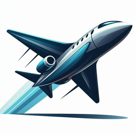 illustration of a jet plane on a white background with space for text