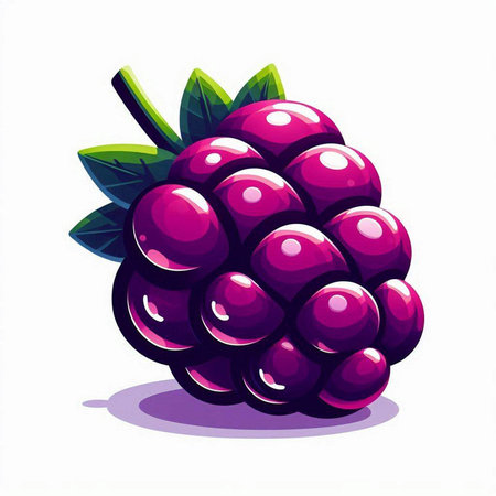Illustration of a blackberry isolated on a white background - vector