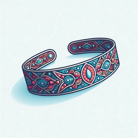 Hand drawn ethnic bracelets. Colorful vector illustration for your design