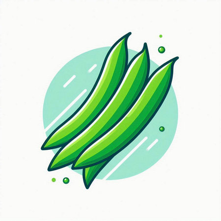 Green beans icon. Hand drawn illustration of green beans vector icon for web design