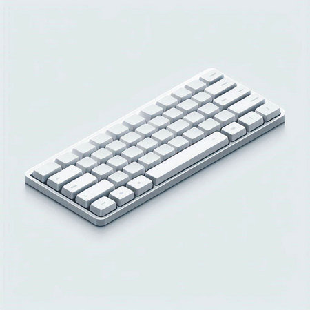 White keyboard on a gray background. Vector illustration. Eps 10.
