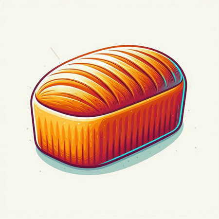 Illustration of a piece of bread on a white background, vector illustration