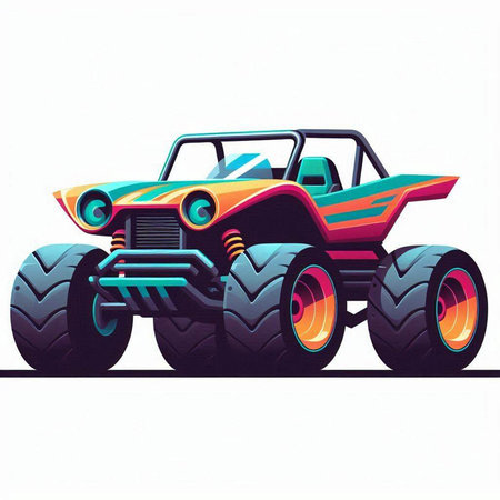 Illustration of an off-road vehicle on white background - vector