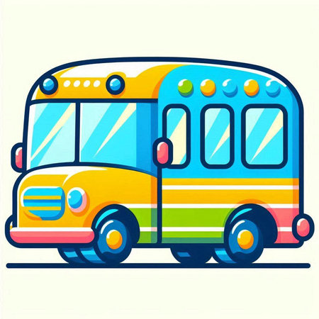 School bus. Vector illustration. Isolated on a white background.