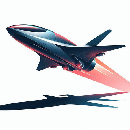 Space shuttle in the sky. 3d rendering, 3d illustration.