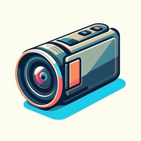 Camera icon. Isometric illustration of camera vector icon for web design