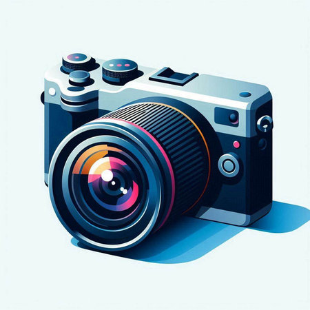 Retro camera on a white background. Vector illustration. Eps 10