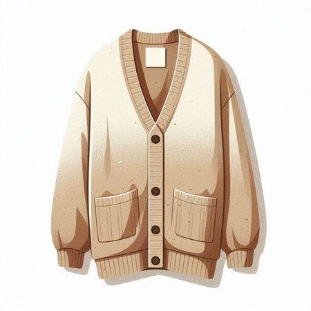 Illustration of a men's jacket in beige color on a white background