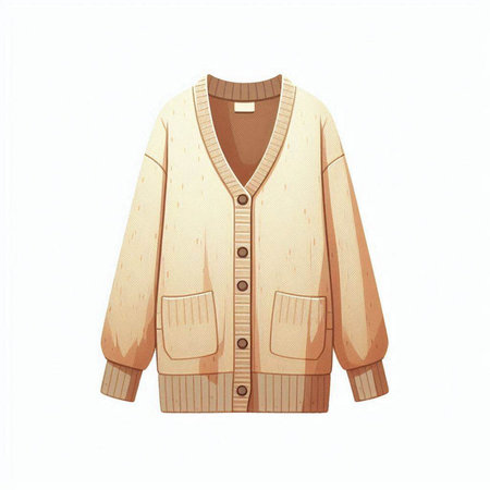 Woolen jacket isolated on a white background. Vector illustration.