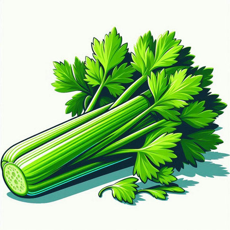 Illustration of celery on a white background. Vector illustration.