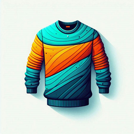 Colorful sweater on a white background. Vector illustration for your design