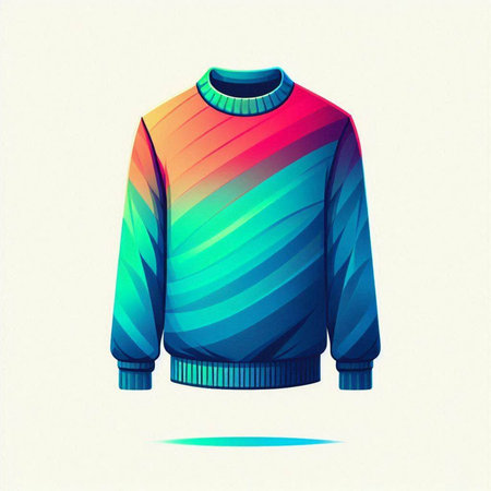 Vector illustration of a sweater with a colorful pattern. Colorful sweater