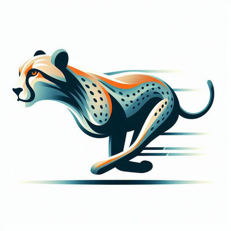 Cheetah vector illustration. Abstract cheetah on white background