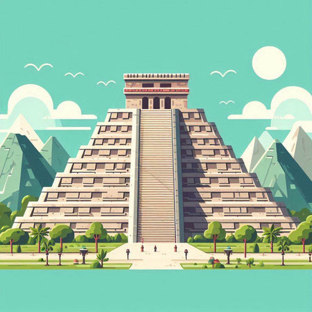 Pyramid of the Sun, vector illustration, eps10.
