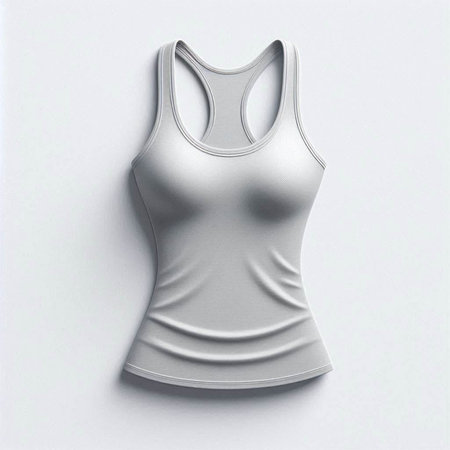 Blank sleeveless t-shirt on white background. 3d rendering
