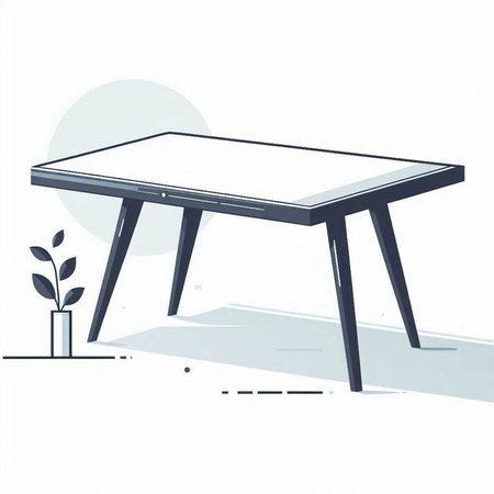 Illustration of a modern table on a white background, vector illustrationのイラスト素材