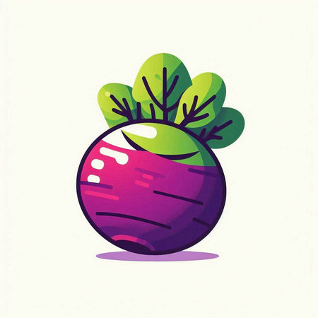 Kohlrabi. Vegetable icon. Vector Illustration.