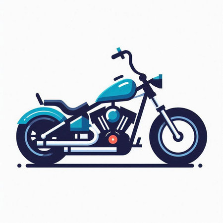 Motorcycle icon isolated on white background. Vector illustration in flat style.