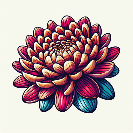 Dahlia flower. Hand drawn vector illustration in sketch style.のイラスト素材
