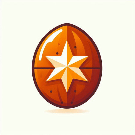 Illustration of a chocolate egg with a star in the middle.のイラスト素材