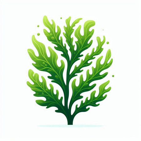 Green algae. Vector illustration. Isolated on a white background.のイラスト素材