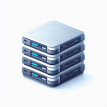 3d server icon on white background. High resolution 3d renderのイラスト素材