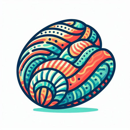 Hand drawn seashell. Vector illustration. Isolated on white background.