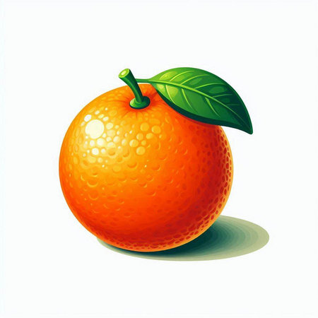 Orange fruit isolated on white background. Vector illustration. Eps 10.