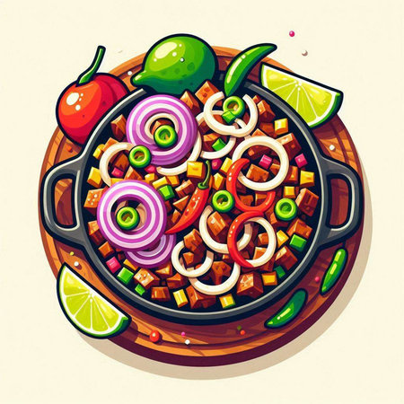 Mexican food concept. Vector illustration of mexican food.のイラスト素材