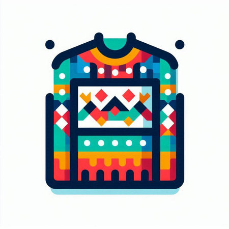 Illustration of a sweater with a pattern in the style of the 80s.のイラスト素材