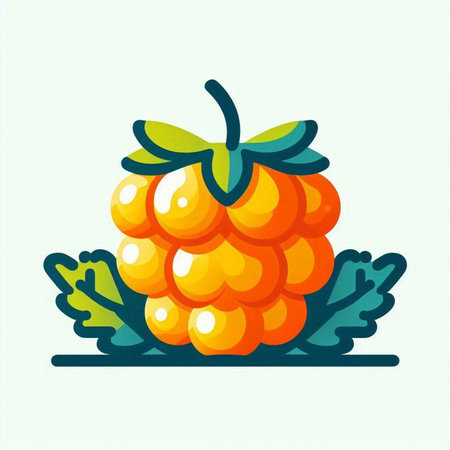 Raspberry icon. Vector illustration of a ripe juicy berry.