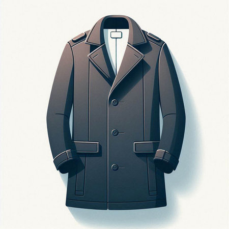 Men's coat on a white background. Vector illustration. Eps 10.