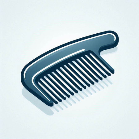blue combs on a white background, 3d rendering, square image