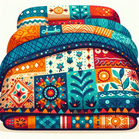 Vector illustration of a hat with a pattern in the style of boho.