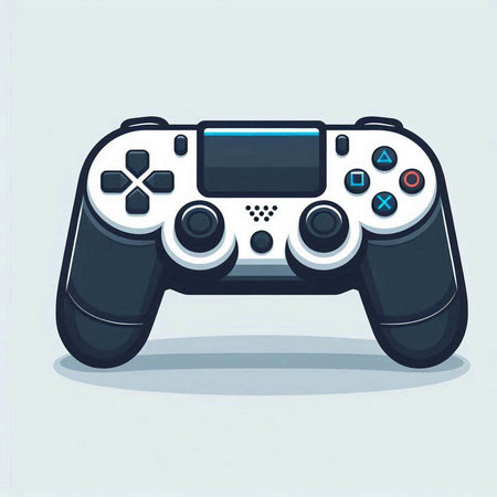 Gamepad vector illustration in cartoon style. Game controller isolated on white background.