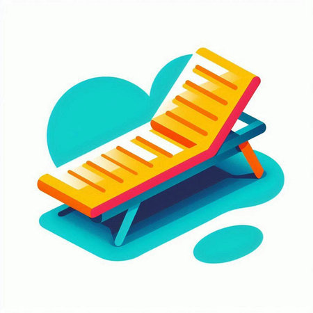 Beach chair icon. Isometric illustration of beach chair icon for web design